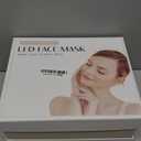 LED Face Mask Light Therapy, Red Light Therapy Mask with 7 Colors, 850nm Infrared & Red Light Therapy for Face, Portable Anti-Aging Skin Rejuvenation Tool with Timer for Home Use (White)