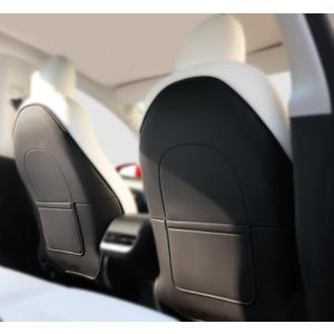 CYBERBEANS 2Pcs for Tesla Model 3/Y Juniper/Highland Leather Seat Back Kick Protectors Accessories 2025 2026,Kids Kick Mats Seat Cover Waterproof Pet Protect Covers