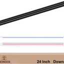 24 Inch Ceiling Fan Downrod, 1" Diameter Matte Black Ceiling Fan Extension Rod (No Threads) with 5 x 18-AWG Wires,Universal Down Rods for Ceiling Fans,Easy Installation