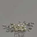 Evild Pearl Hair Accessories Wedding Bride Hair Comb Bridal Hair Pieces for Women (Silver)