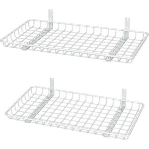 WALMANN 12x24 inch Wall Shelf, Wall-Mounted Storage Shelf for Garage, Closet, Laundry Room, Heavy Duty Floating Shelf, Holds Up to 60 lbs(Pack of 2, White)