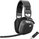 Corsair HS80 MAX Wireless Multiplatform Gaming Headset with Bluetooth  Dolby Atmos  Broadcast Quality Microphone  iCUE Compatible  PC, Mac, PS5, PS4, Mobile  Steel Gray