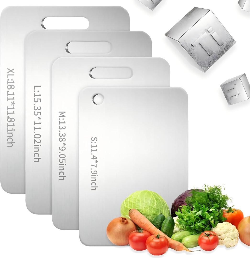 Katuchef Titanium Cutting Board 2026 New Upgrade Titanium Grade 5 Cutting Boards for Kitchen Non Toxic, Non-slip, Hygiene Durable Chopping Board Suitable for Dishwasher Safe (18.11IN*11.81IN)