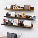 Giftgarden 36 Inch Large Floating Shelves for Wall Set of 3, Rustic Picture Ledge Wall Shelf for Bedroom Kitchen Bathroom Living Room Nursery Display, 3 Different Sizes