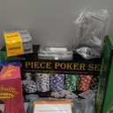 Blackjack Set Casino Set Blackjack Game Combo Set: Card Shuffler, 300pcs Poker Chips, Casino Felt, Card Shoe, Chip Rake, Discard Tray, Playing Cards*8, Bell, Dice, Cut Cards, Casino Buttons