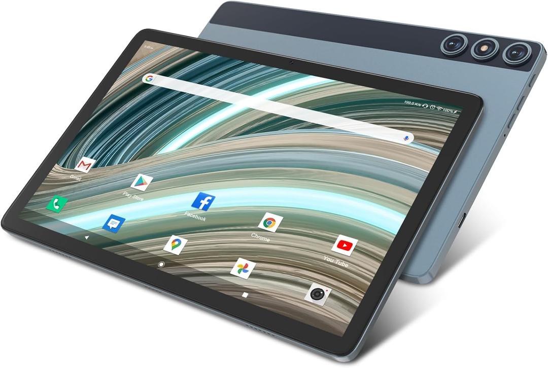 MEIZE Android 14 Tablet 10 Inch 2025 Latest Octa-Core Tablet, Dual 4G Cellular Tab with 128GB ROM+14(8+6) GB RAM/512GB Expandable, 13MP+8MP Camera with Bluetooth 5.0/GPS/5G WiFi/HD Display (Blue)