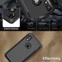 Designed for iPhone XR Case [3 in 1 Full Body Protection] Rugged Heavy Duty Military Grade Cover, Shockproof/Drop 6.1 inch Phone Case(Black) (Case+2 Protectors)