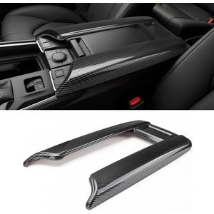 INTGET Armrest Box Trim Cover for 2026 Toyota Grand Highlander Accessories 2024 2025 ABS Carbon Fiber Center Console Storage Box Panel (Armrest Lid Cover, Carbon Fiber Pattern)