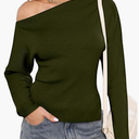 OUKODS Womens Off Shoulder Sweaters 2025 Fall Long Batwing Sleeve Loose Fit Knit Tops Casual Pullovers Jumpers (Medium, White)