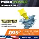 MaxPower 338814 0.095-Inch Premium Twisted Trimmer Line, 200-Foot Length