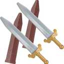2pcs Toy Sword for Kids,19" Plastic Roman Sword with Sheath for Boys Pretend Play,Knight Costume,Role-Play Accessory,Halloween (2pcs)