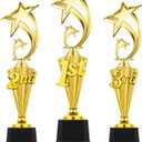 Foilswirl 1st 2d 3rd Place Trophy Plastic Trophy Award for Sports Tournamennt Funny Prize Cup for Football Soccer Competitions Reward Ceremony