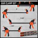 HORUSDY 6-Pack Wood Clamps for Woodworking, 12" and 6" Bar Clamps, Wood Working Clamp Sets, Quick Clamps F Clamp with 150 LBS Load Limit (6-Pack)