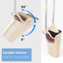 Broom and Dustpan Combo Set with Long Handle (54 L) Angle Broom Dust Pan for Home Kitchen Indoor Cleaning (Brown and Beige)