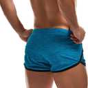 AIMPACT Mens Short Swim Trunks Quick Dry Beach Board Shorts 80s 90s Summer Vintage Swimwear with Lining Swimming Suits (Small, Blue)