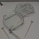 Air Fryer Rack XL Air Fryer Accessories Set of 2, Double Layer Rack with Skewer, Stackable Metal Holder