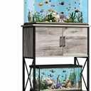 Herture 20-29 Gallon Aquarium Stand Metal Frame Fish Tank Stand with Cabinet Storage, for 20 Gallon Long Aquarium, 30.7" L*16.5" W Tabletop,330LBS