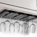 Wine Glass Holder Stemware Rack Hanger Under Cabinet or Counter for Bar,Kitchen and Restaurant Set of 4(black) (10 Inch 4 Pack)