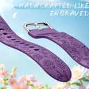 SNBLK Floral Engraved Bands Compatible with Samsung Galaxy Watch 8 Band 40mm 44mm/Galaxy Watch 8 Classic Band 46mm, 6Pack Flower Soft Silicone Sport Replacement Strap for Samsung Watch Bands Women Men