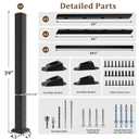 Akenow 36in H X 2 Ft Deck Railing Kit，Black Porch Railing with Post，1 Post+1 Panel All-in-One Installation, AAMA 2604 Coat Modular Deck Kits for Outdoor Steps Decks, Porches & Balconies Stairs