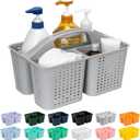 Tiawudi Portable Shower Caddy, Caddy Organizer with Handle, Plastic Shower Basket Hold Soap, Shampoo, Hair Supplies and Beauty Products, Cleaning Supplies Organizer for Home, Dorm, Shelf and Cabinet