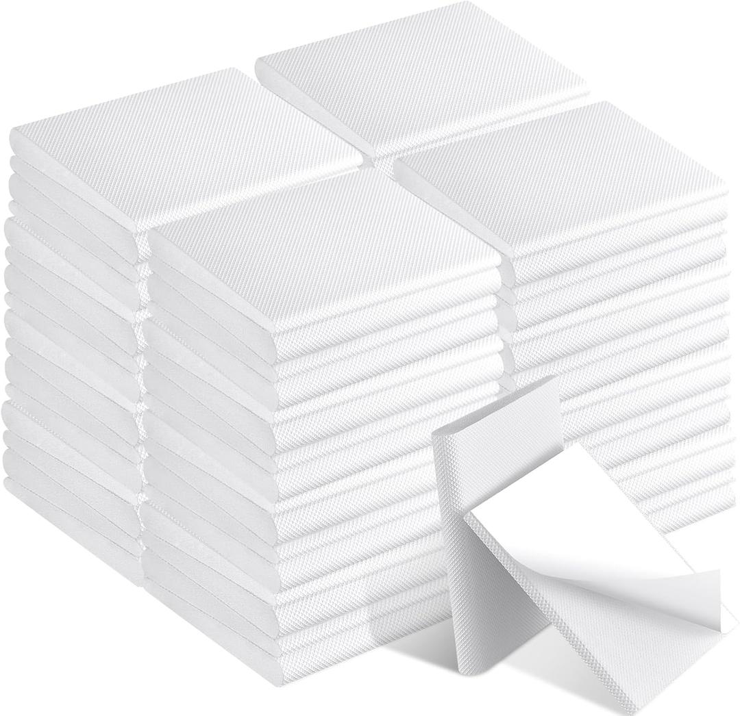 Zonon 64 Pieces Door Corner Seal Weatherstripping Exterior Door Frame Seal Draft Stopper Adhesive Corner Pads for Weather Stripping and Draft Protection (White)