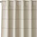 NICETOWN 100% Blackout Plaid Curtains 90 inches Long for Bedroom, Rod Pocket & Back Tab Brighton Windowpane Pattern Window Treatments for Living Room, Taupe, W52 x L90, 2 Panels