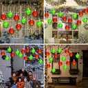 16 Pcs LED Large Christmas Balls Ornaments Colorful Lights Ball Plastic Hanging Globe Yard Decor for Outdoor Indoor Xmas Tree Holiday Parties(Red, Green) (3.94 Inch)