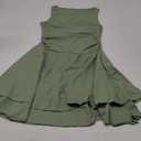 Kaximil Women's Ruffle Hem Boat Neck Mini Dress Sleeveless Ruched Corset Short Party Dresses (Medium, Pea Green)
