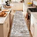 Runners for Hallways Ultra Non-Slip 2x10 Long Runner Rugs Washable Abstract Tear and Stain Resistance No Pile Lightweight Modern Rug Runners for Entryway, Kitchen, Walkway, Entrance, Brown
