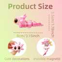 3D Printed Small Animals - 9x5.5cm 12g Articulated Axolotl Figures | 3D Printed Toys | ABS Material - For Holiday Birthday Party Workplace Classroom School Desk Home - Fidget Friendly Smooth Movement