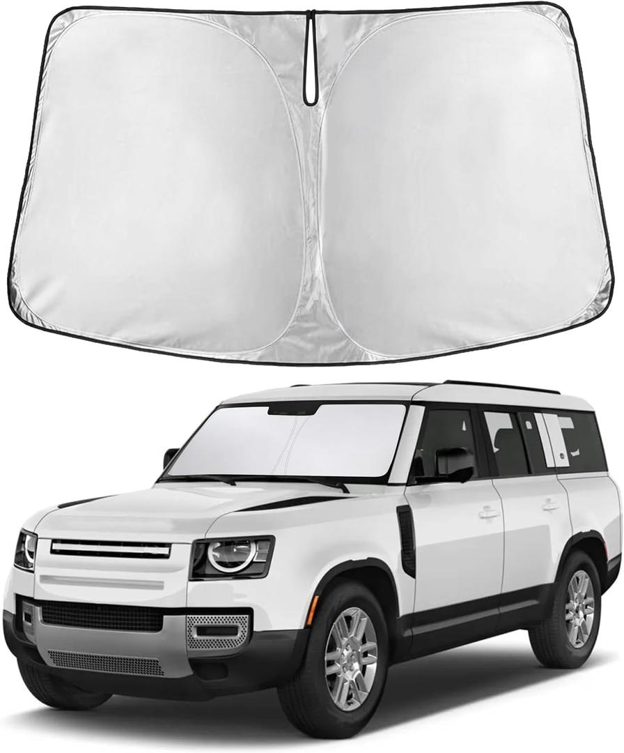 EcoNour Windshield Sunshade Compatible for Land Rover Defender 2020-2024 2025 2026, Sun Visor for Front Windshield & Window Sun Shade Cover, UV Heat Blocker & Protector, Car Accessories