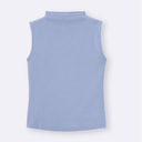 MANGDIUP Women's Mock Turtleneck Long Sleeve Sleeveless Tops Basic Slim T-Shirts Blue S