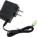 Lancer Tactical Airsoft RC Battery Charger for 9.6V (8S) NiMH/NiCd Battery Packs, 12V 400mA AC Plug Charger w/Standard Mini Tamiya Connector