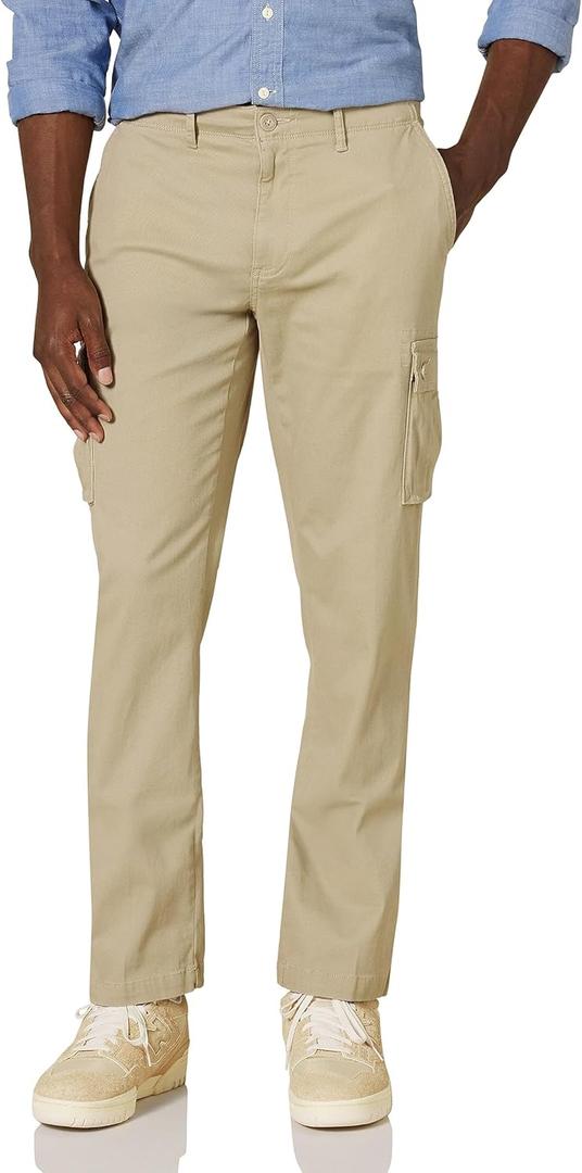 Amazon Essentials Men's Straight-Fit Stretch Cargo Pant (40W x 28L, Khaki Brown)