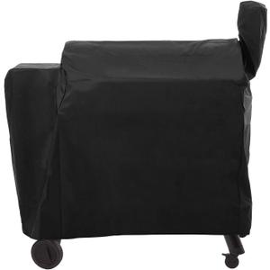 SunPatio Outdoor Heavy Duty Waterproof Grill Cover Compatible with Traeger 34 Series Wood Pellet Grill and Smoker, Texas and More, Full Length Barbecue Cover, All Weather Protection, Black (Large)