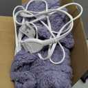 Electric Heated Blanket Throw 50"x 60", 5 Warmth Settings, Auto Shut Off, Double-Sided Soft Sherpa, Ideal Gift, Gray Violet