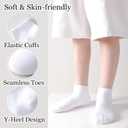 Unisex Kids Ankle Socks,Seamless Low Cut Sport & Everyday Socks for Boys Girls,Soft Breathable Cotton,10 Pairs (White)