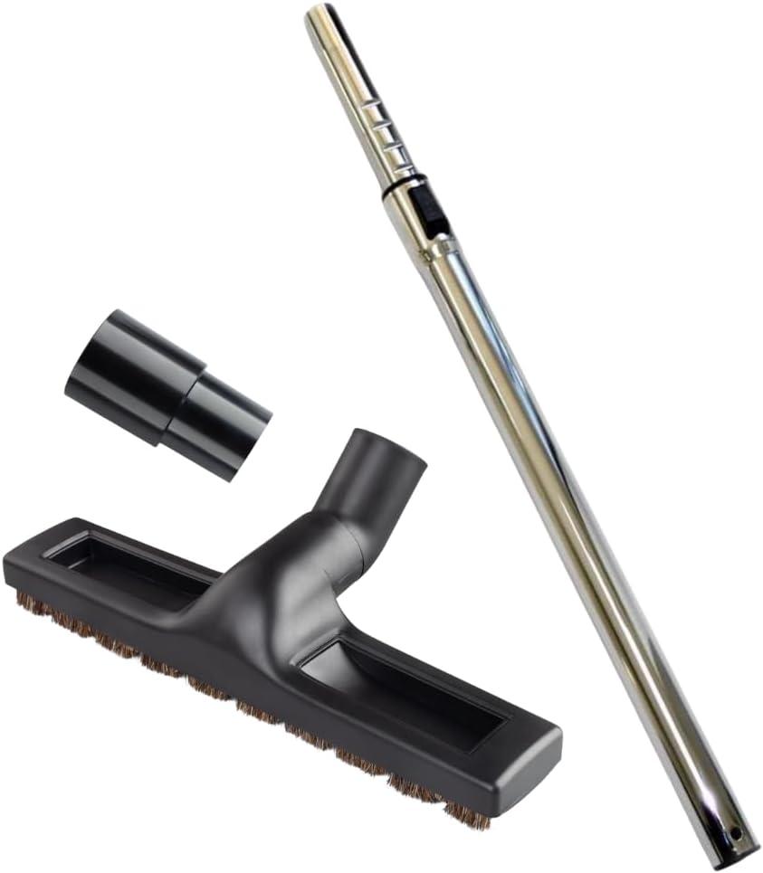 Canister vacuum cleaners, vacuum wand aluminum extension tube 1.38in (35mm) compatible with Atrix Ergo vacuum backpack, professional vacuum cleaner attachment, 14" floor brush & 1.25in (32mm) adapter.