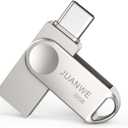 JUANWE 64GB USB C USB3.0 Flash Drives 2 in 1 OTG High Speed Up to 100MB/ s Mini Swivel Thumb Drive Waterproof Flash Drive with Keyring Hole Memory Stick for USB-C Devices