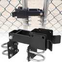 BiJun Chain Link Double Gate Latch for 1-3/8 Inch Gate Frames - Strong Arm Design with Padlock Holes,Chain Link Fence Latch for Ranch Fences & Yard Gates (Black)