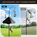 Oversized 21 Inch Metal Squirrel Baffle, Chew-Proof Weatherproof Squirrel Guard for Bird Feeder Pole and 4x4 Post, Outdoor Hanging Squirrel Proof Baffle, Black