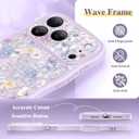 GVIEWIN for iPhone 17 Pro Case Compatible with MagSafe [Curly Wave Edge][Full Camera Protection] Floral Translucent Shockproof Magnetic Women Phone Case for iPhone 17 Pro 6.3'', Apricot Blossom/Purple