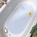 Bathtub Mat Non Slip, 27x15 Inch Bubble Oval Bath Tub Mat for Bathroom, Machine Washable Shower Mat with Suction Cups and Drain Holes, Clear