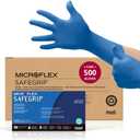 Ansell Microflex SafeGrip SG-375 Extra Thick Disposable Latex Gloves for Life Sciences, Automotive w/Textured Fingertips (Large (Pack of 500))