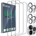Ferilinso 3 Pack Screen Protector for iPhone 13 Pro with 2 Pack Tempered Glass Camera Lens Protector Phone Case Friendly Ultra Accessories Protector de Pantalla for Apple iPhone 13 Pro