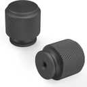 15 Pack Matte Black Kitchen Cabinet Knobs - Knurled Drawer Handles for Cabinets and Cupboards (1'' Diameter(25mm))