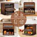 ULTECHNOVO Wooden Double Layer Bread Box for Kitchen Countertop, Large Rustic Farmhouse Bread Bin with Window for Sourdough & Pastries Storage - 2 Tier Food Container