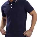 MagnaMan Slim Fit Short Sleeve Polo Shirts for Men - Cotton, Business Casual Stretch Shirt, Breathable Golf & Office Wear (S)