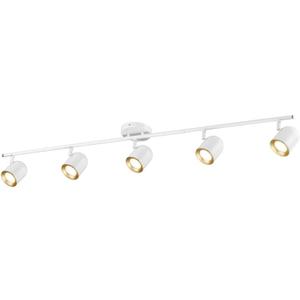 FEMILA Track Lighting, Led Track Light, GU10 Bulbs Included, 44" Flush Mount Ceiling Spot Lights, for Living Room, Gallery, Bedroom, Hallway, 4FS78TL-5 WH (Bluebell, Pure White)